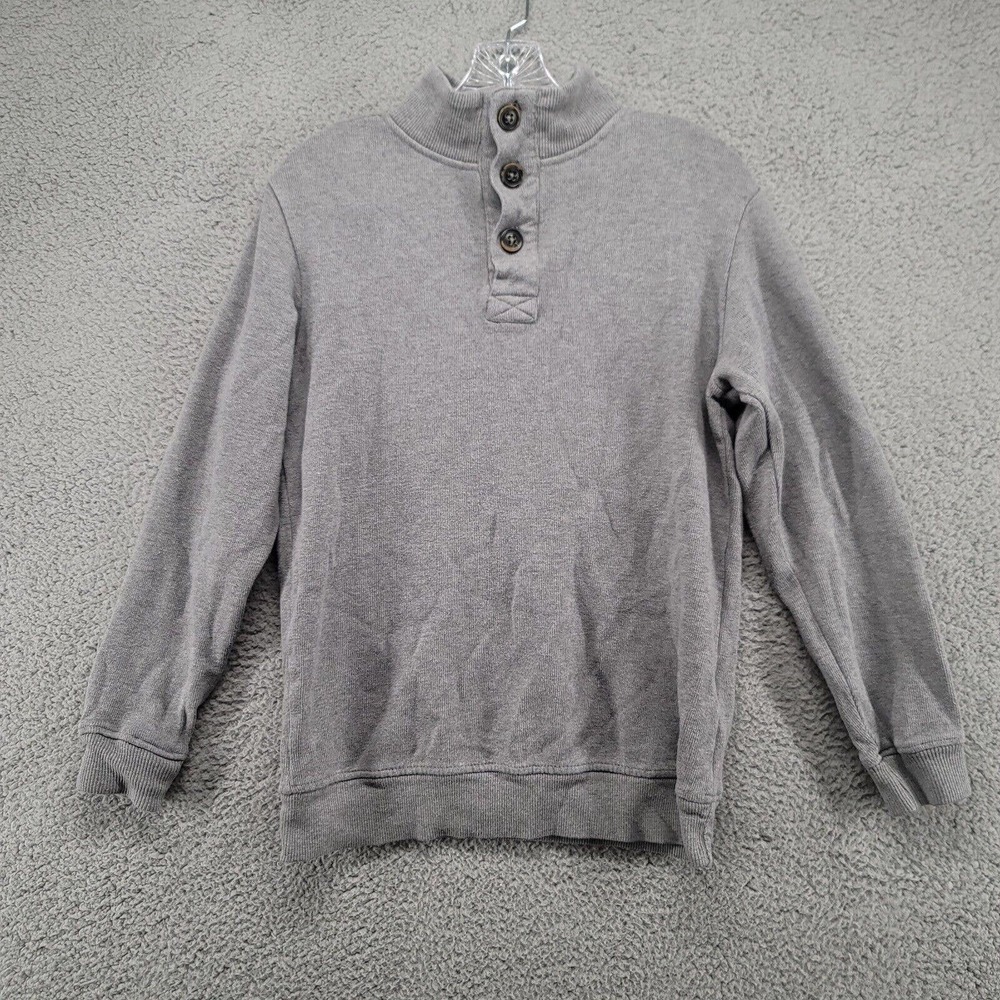 Covington sweater‎ Men's Small button up mock neck pull over sweater ribbed gray